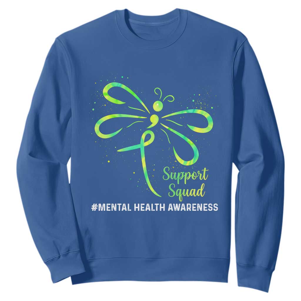 Mental Health Sweatshirt Support Squad Green Ribbon