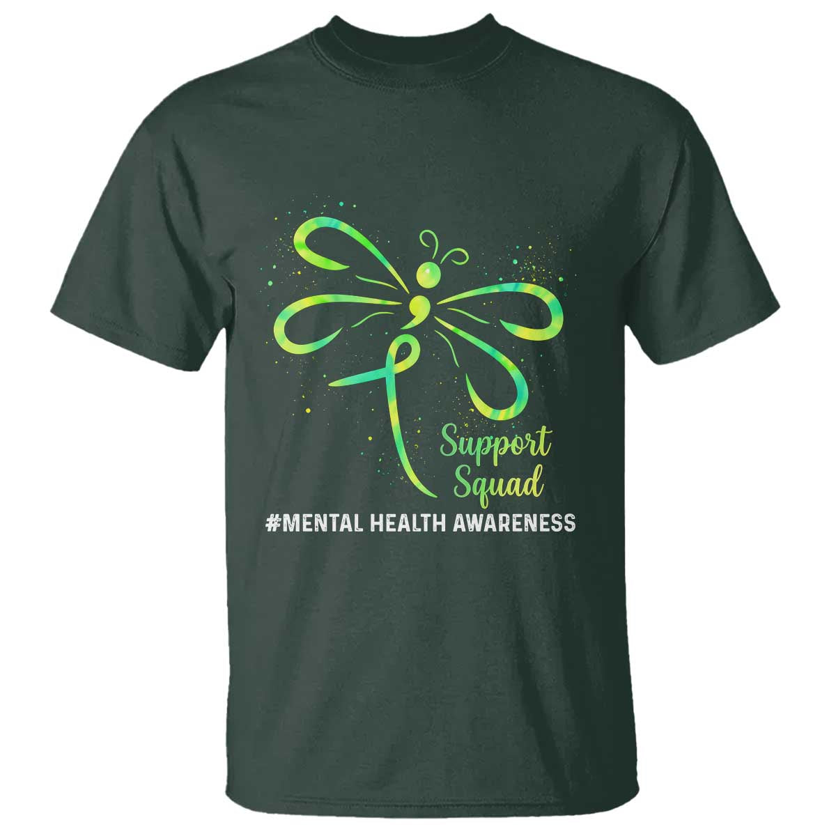 Mental Health T Shirt Support Squad Green Ribbon