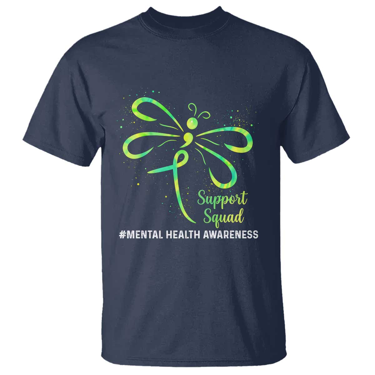 Mental Health T Shirt Support Squad Green Ribbon