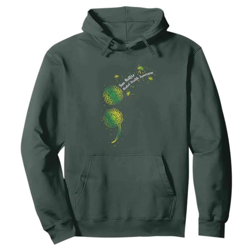 Mental Health Hoodie Semicolon Dandelion You Matter