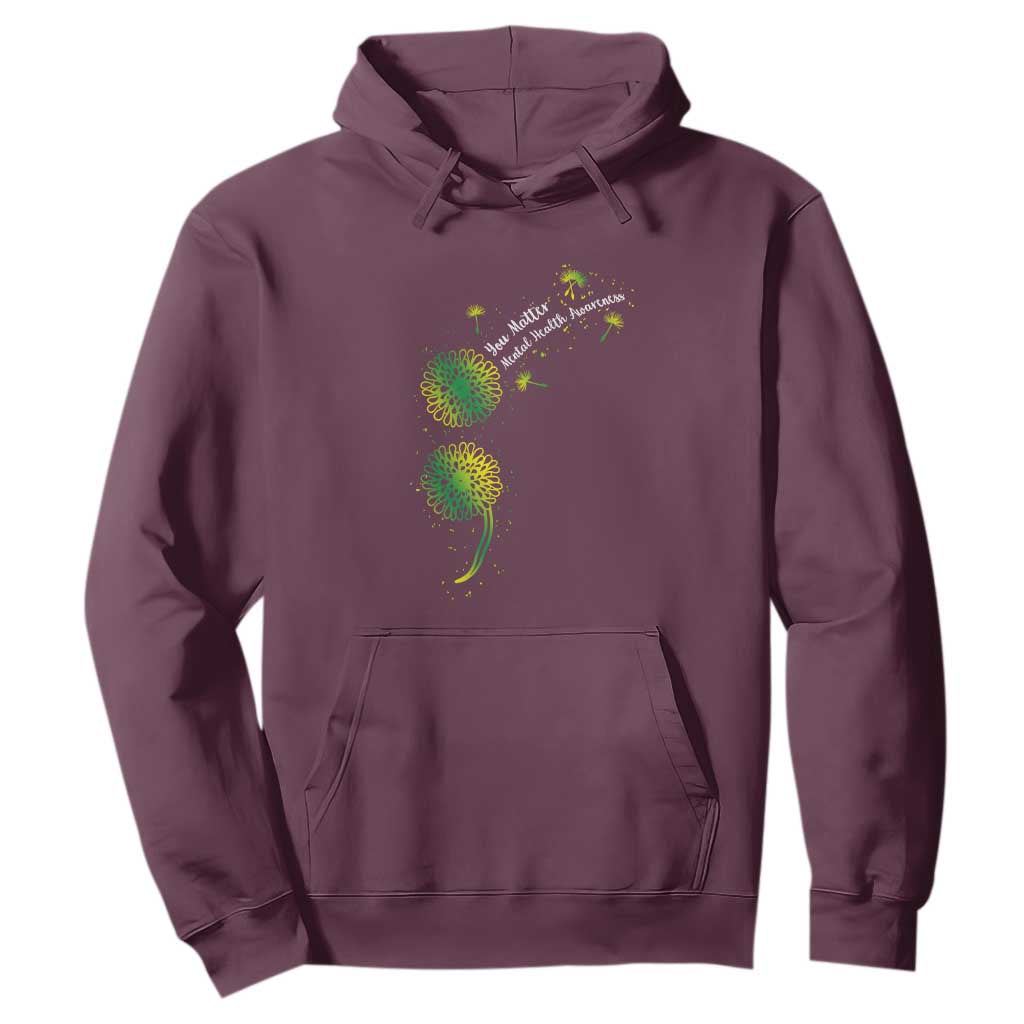Mental Health Hoodie Semicolon Dandelion You Matter
