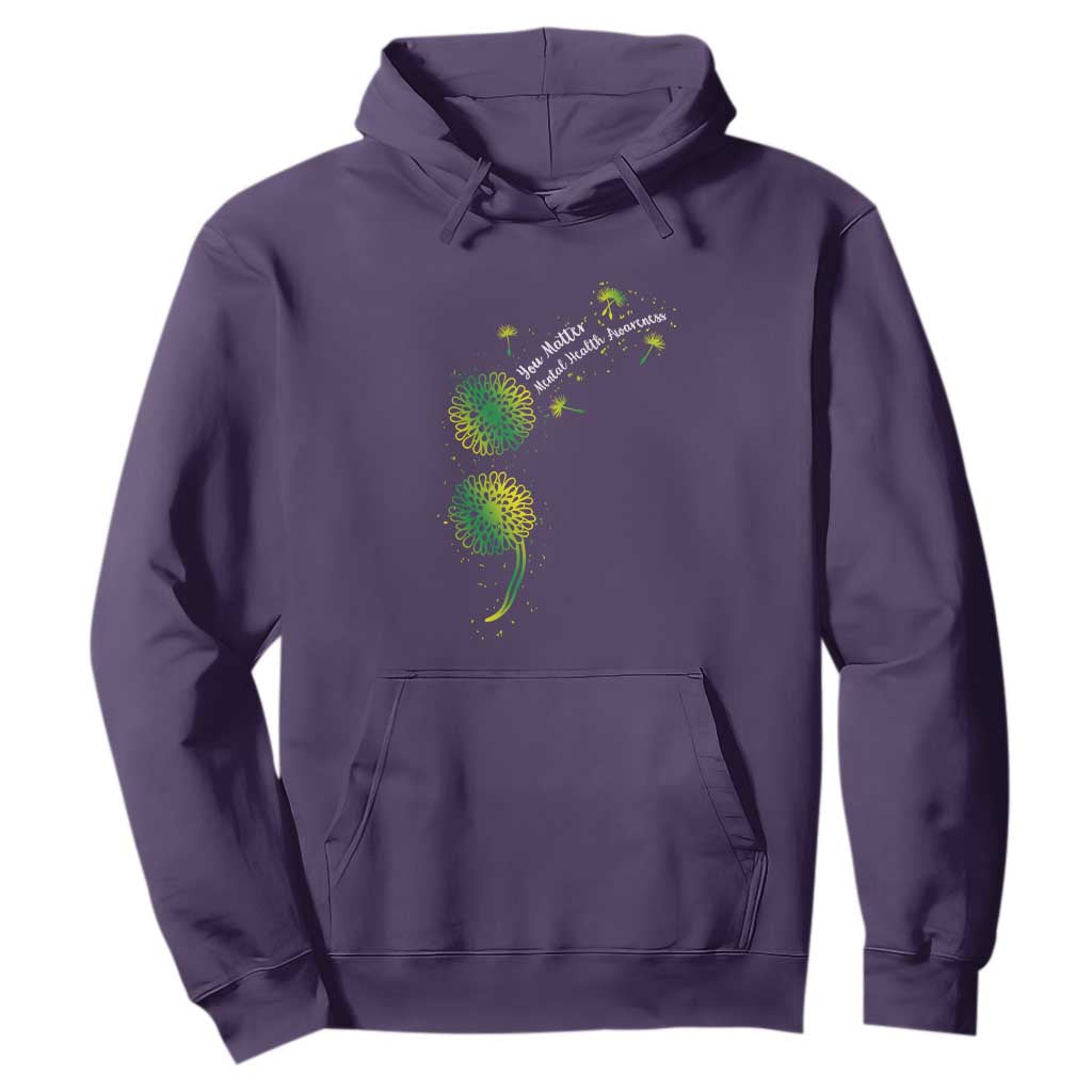 Mental Health Hoodie Semicolon Dandelion You Matter