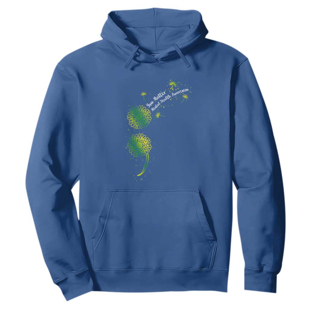 Mental Health Hoodie Semicolon Dandelion You Matter
