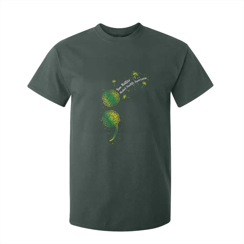 Mental Health T Shirt For Kid Semicolon Dandelion You Matter