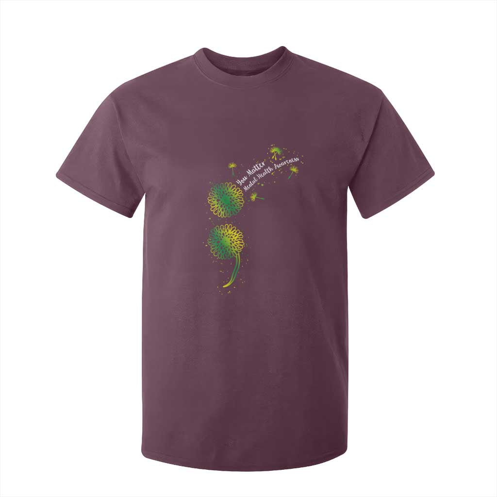 Mental Health T Shirt For Kid Semicolon Dandelion You Matter