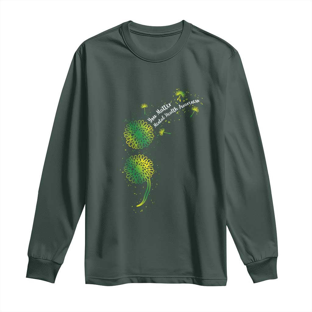 Mental Health Long Sleeve Shirt Semicolon Dandelion You Matter