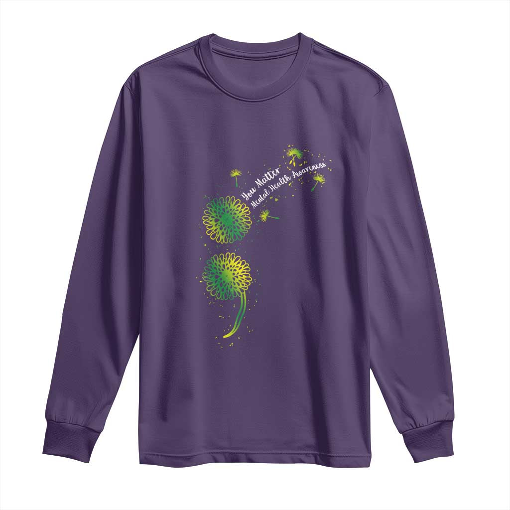Mental Health Long Sleeve Shirt Semicolon Dandelion You Matter