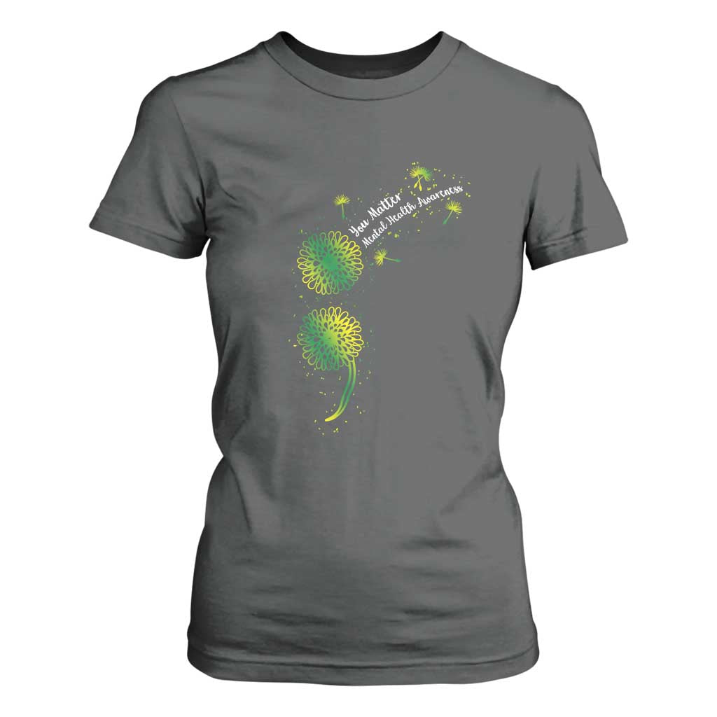 Mental Health T Shirt For Women Semicolon Dandelion You Matter