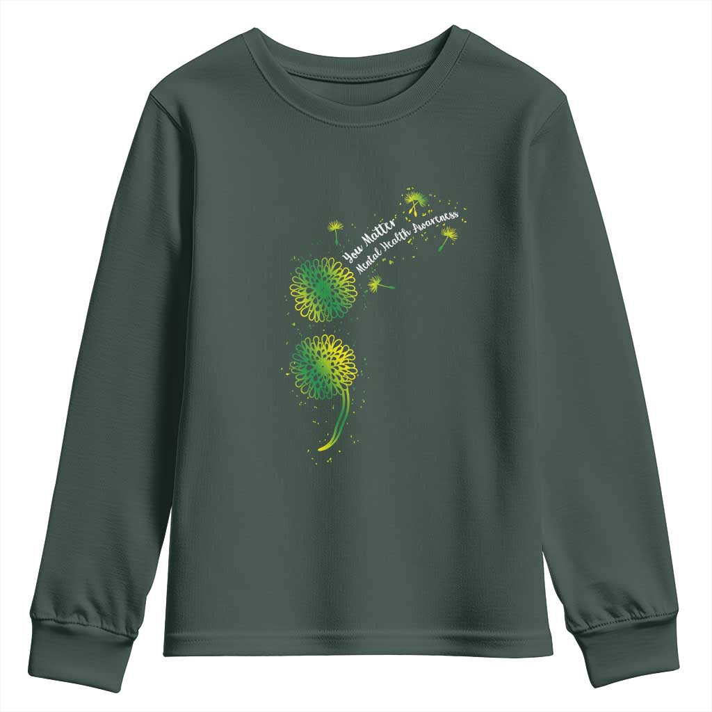 Mental Health Youth Sweatshirt Semicolon Dandelion You Matter