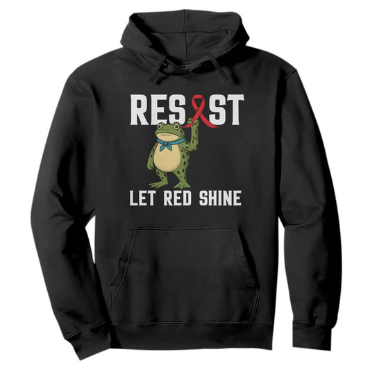 Resist Frog AIDS Support Hoodie Funny Portland Activist Meme HIV Red Ribbon