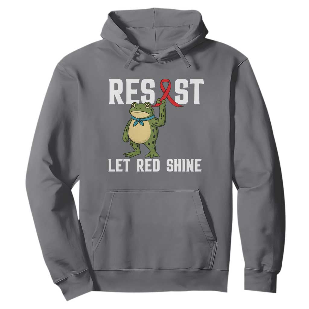 Frog AIDS Fighter Supporter Hoodie Funny Portland Activist Meme HIV Support Red Ribbon