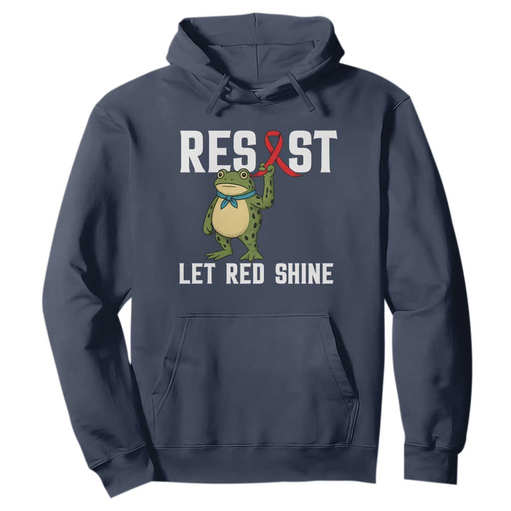 Frog AIDS Fighter Supporter Hoodie Funny Portland Activist Meme HIV Support Red Ribbon