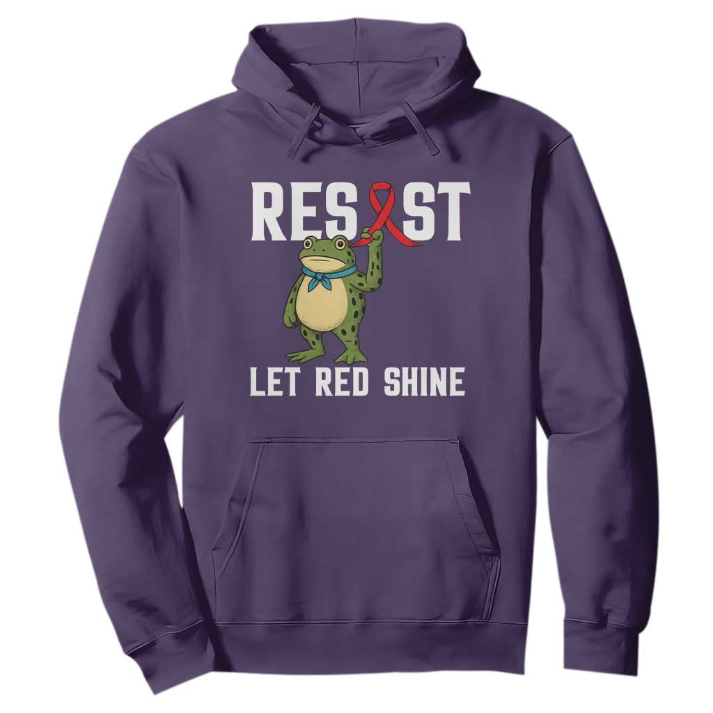 Resist Frog AIDS Support Hoodie Funny Portland Activist Meme HIV Red Ribbon