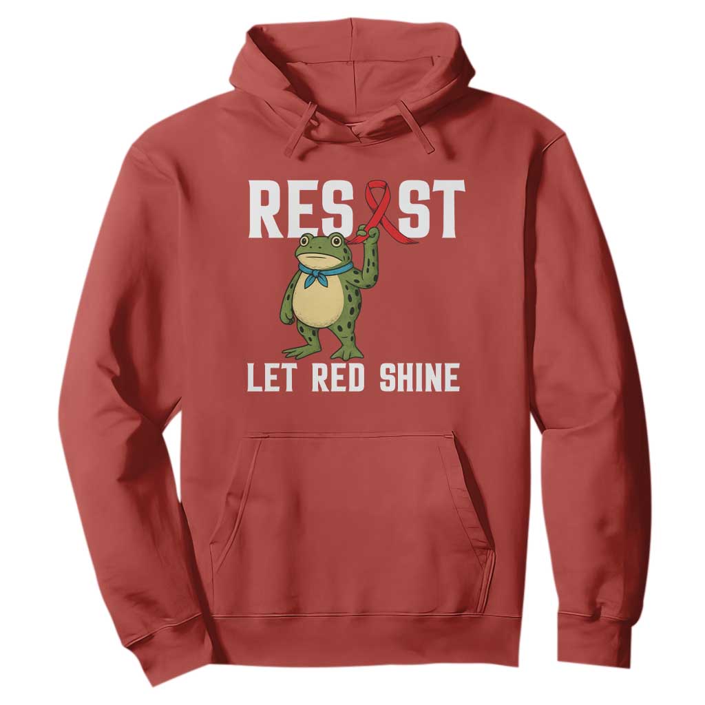 Resist Frog AIDS Support Hoodie Funny Portland Activist Meme HIV Red Ribbon