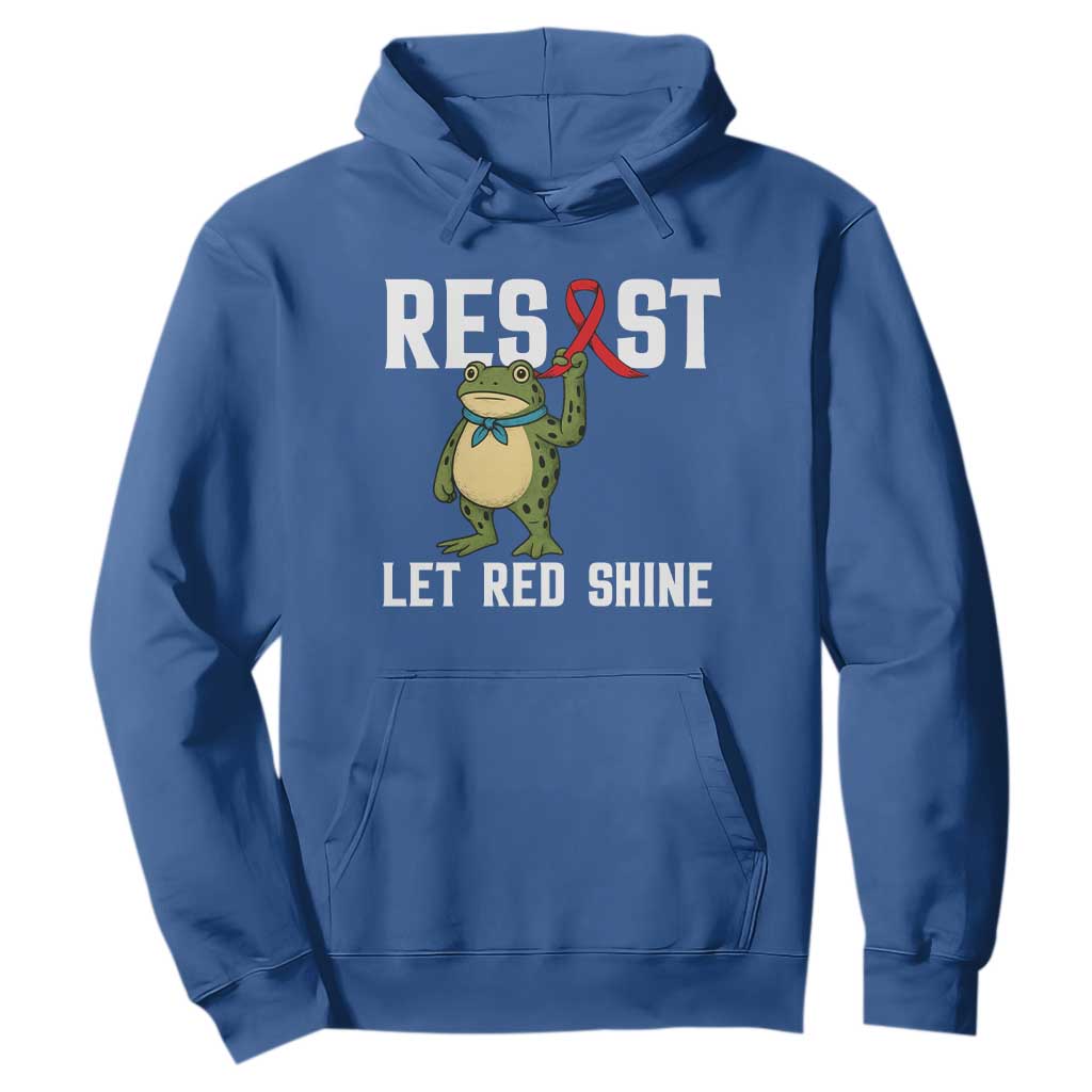 Frog AIDS Fighter Supporter Hoodie Funny Portland Activist Meme HIV Support Red Ribbon