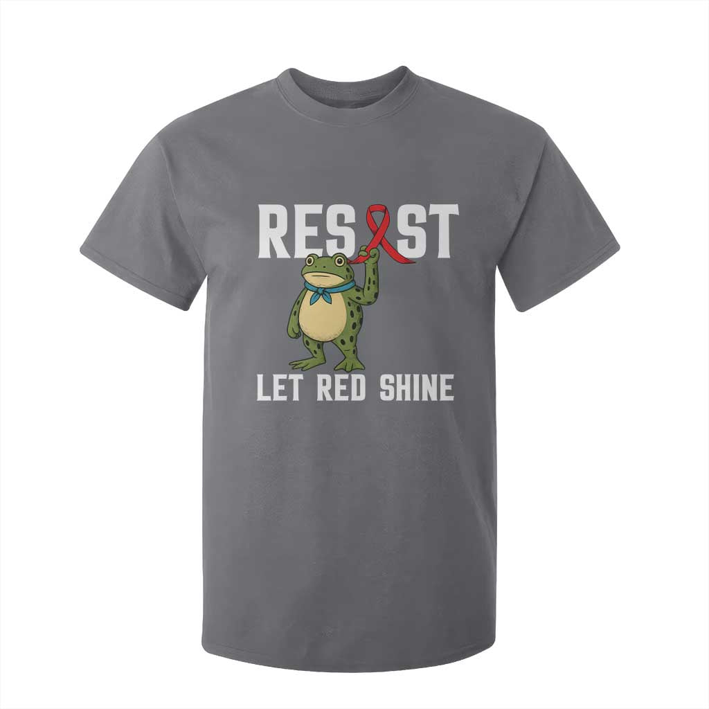 Frog AIDS Fighter Supporter T Shirt For Kid Funny Portland Activist Meme HIV Support Red Ribbon