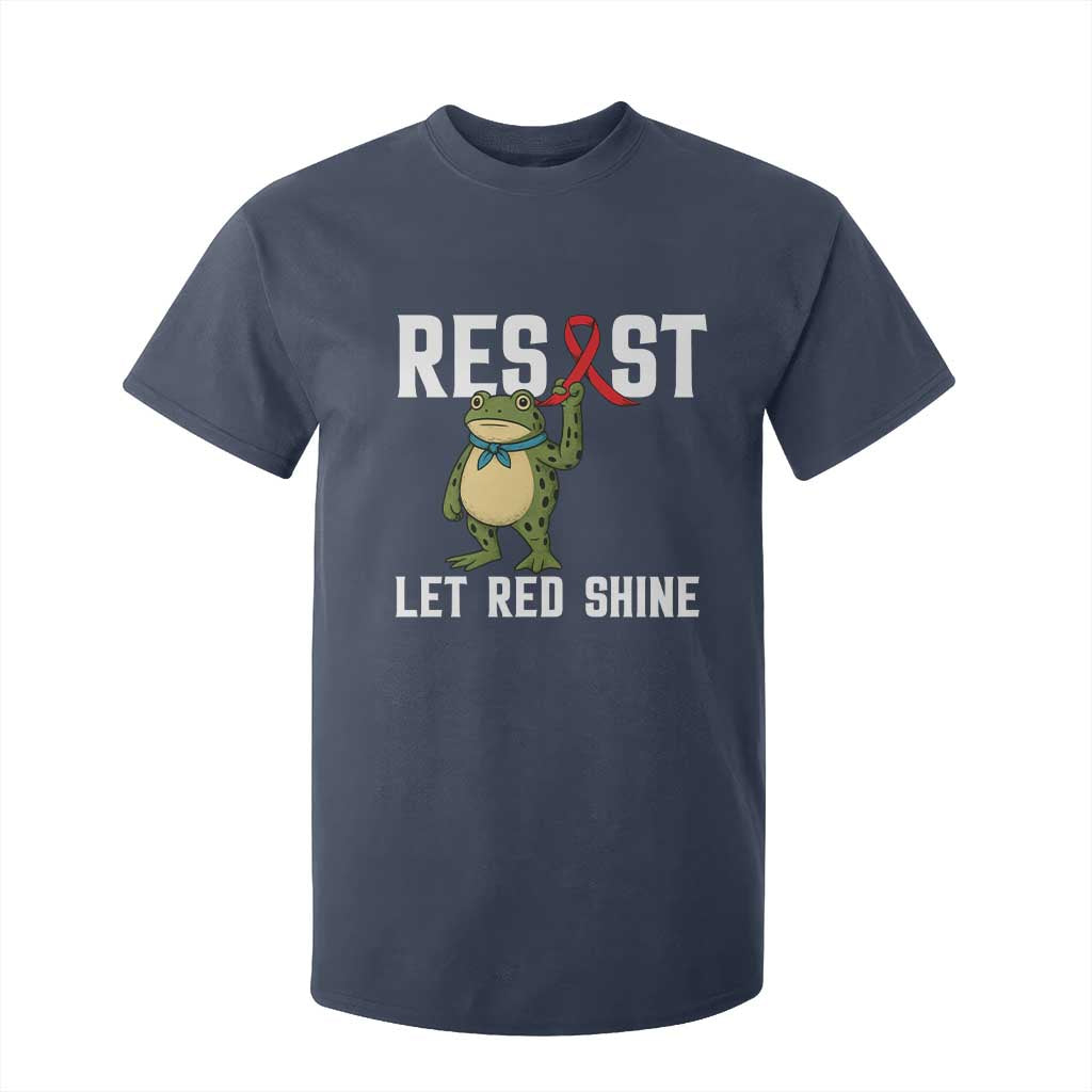 Frog AIDS Fighter Supporter T Shirt For Kid Funny Portland Activist Meme HIV Support Red Ribbon