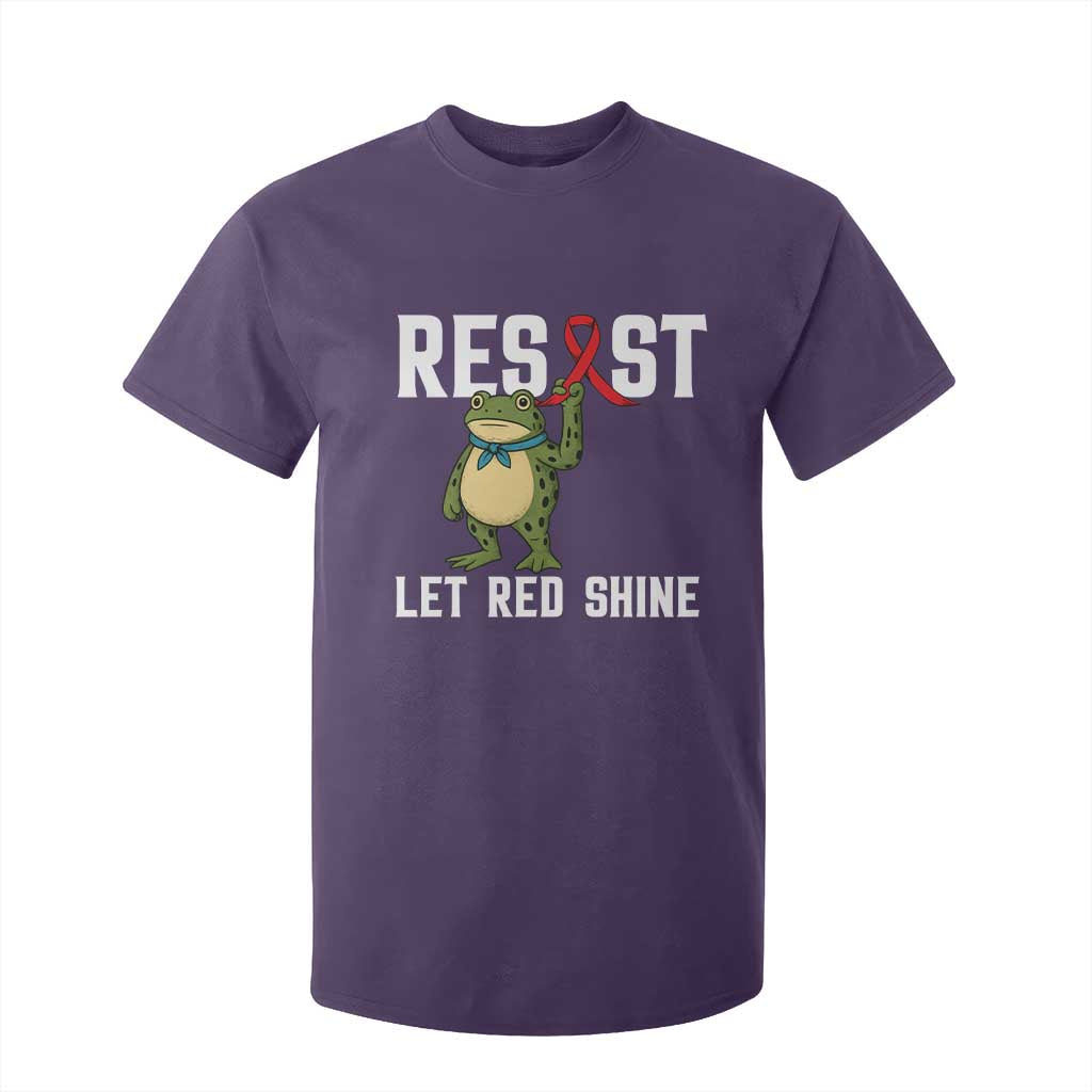 Frog AIDS Fighter Supporter T Shirt For Kid Funny Portland Activist Meme HIV Support Red Ribbon