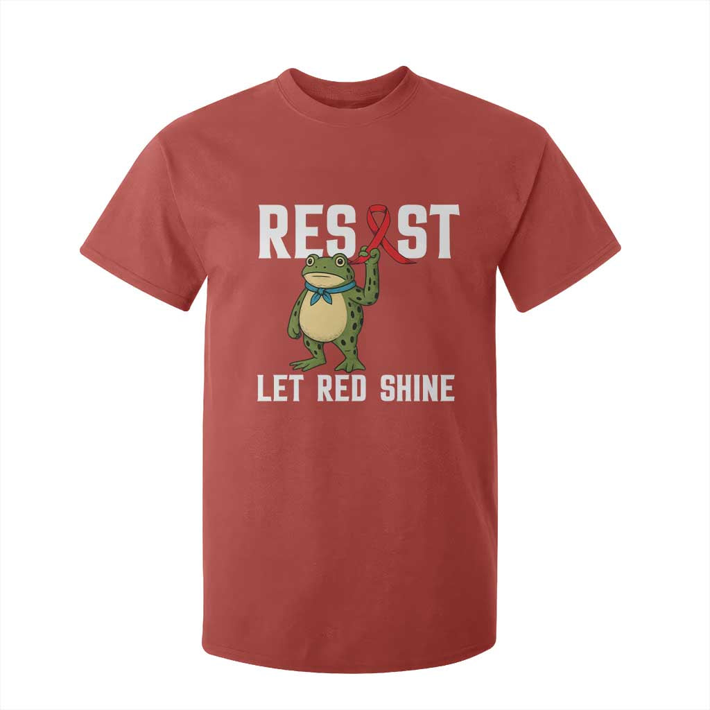 Resist Frog AIDS Support T Shirt For Kid Funny Portland Activist Meme HIV Red Ribbon