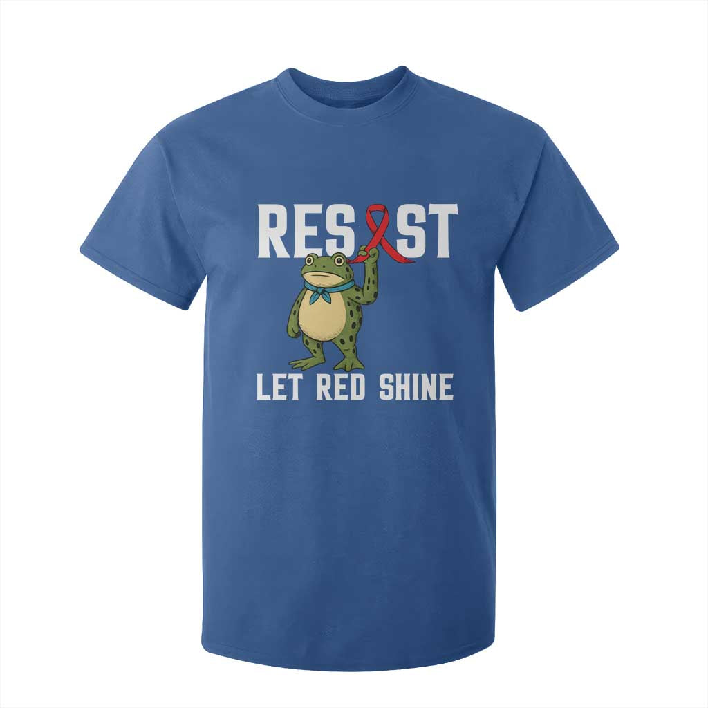Frog AIDS Fighter Supporter T Shirt For Kid Funny Portland Activist Meme HIV Support Red Ribbon