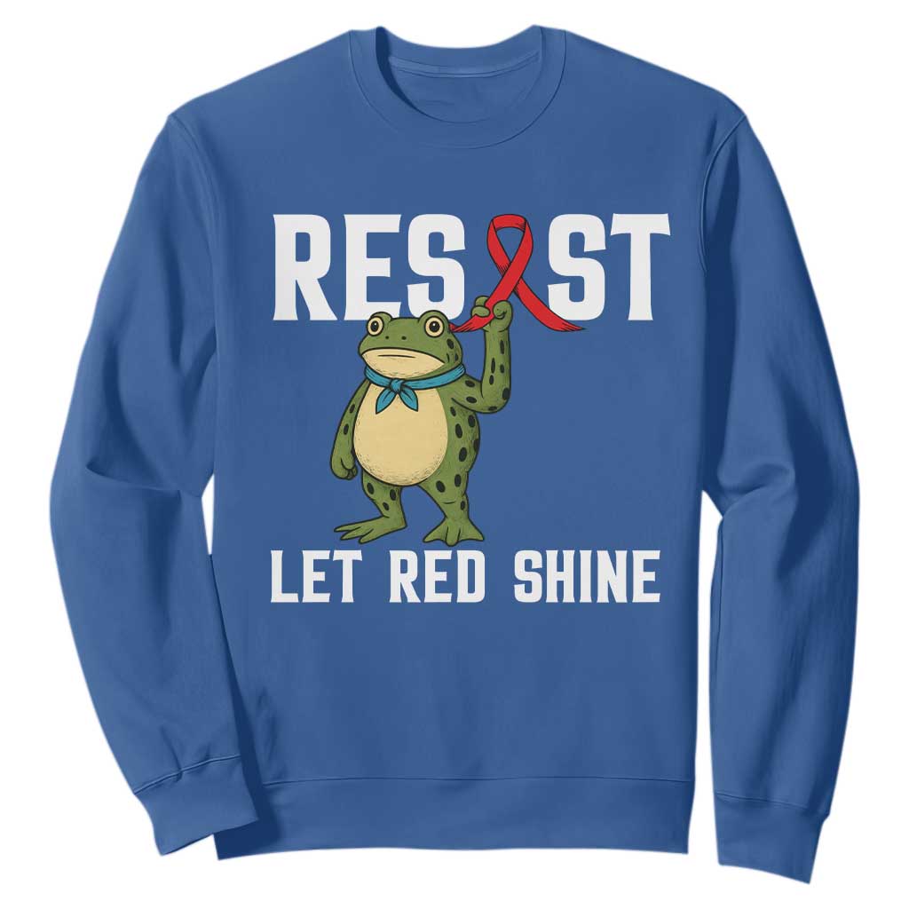 Frog AIDS Fighter Supporter Sweatshirt Funny Portland Activist Meme HIV Support Red Ribbon