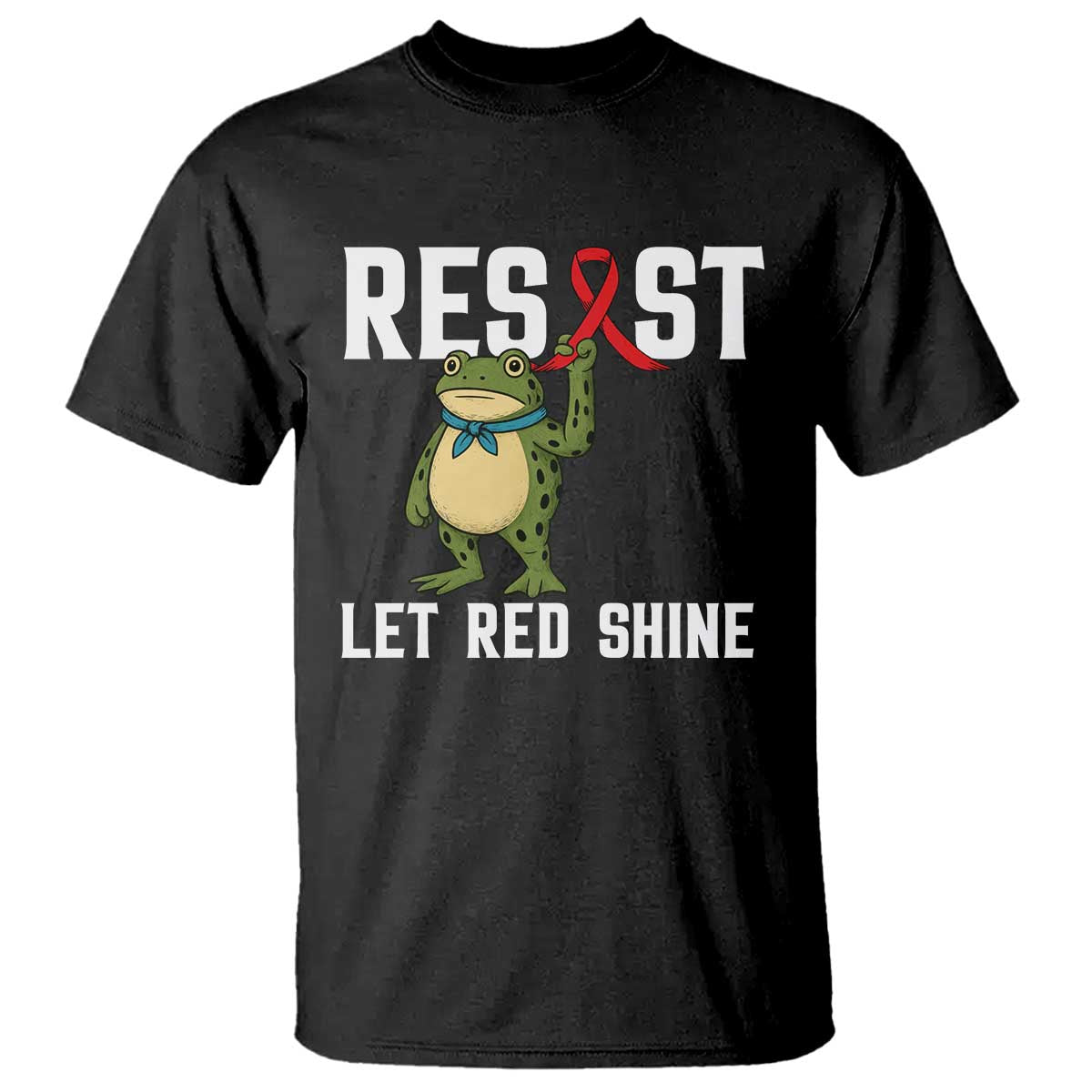Frog AIDS Fighter Supporter T Shirt Funny Portland Activist Meme HIV Support Red Ribbon