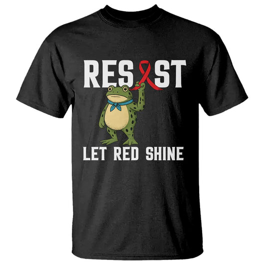 Frog AIDS Fighter Supporter T Shirt Funny Portland Activist Meme HIV Support Red Ribbon