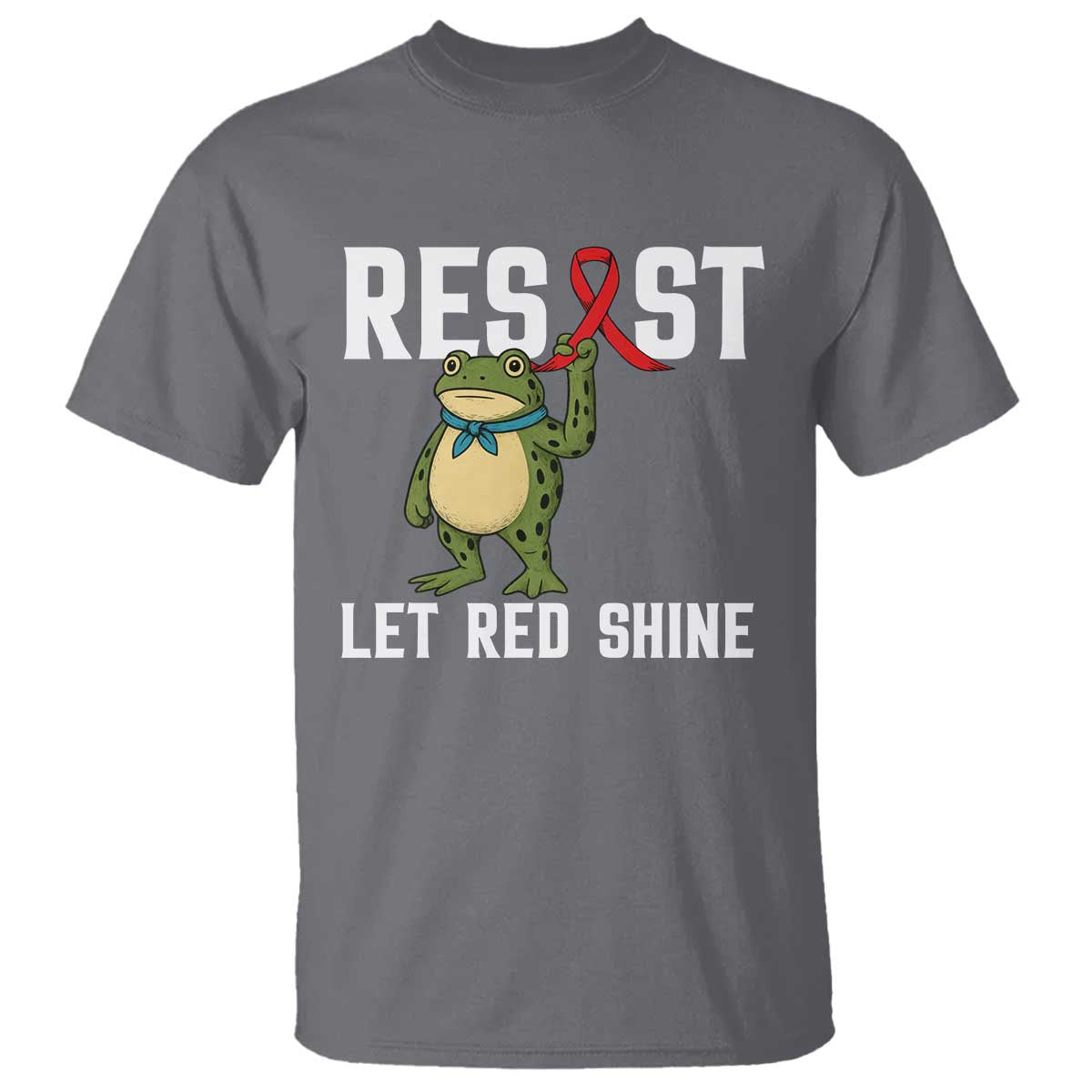 Frog AIDS Fighter Supporter T Shirt Funny Portland Activist Meme HIV Support Red Ribbon