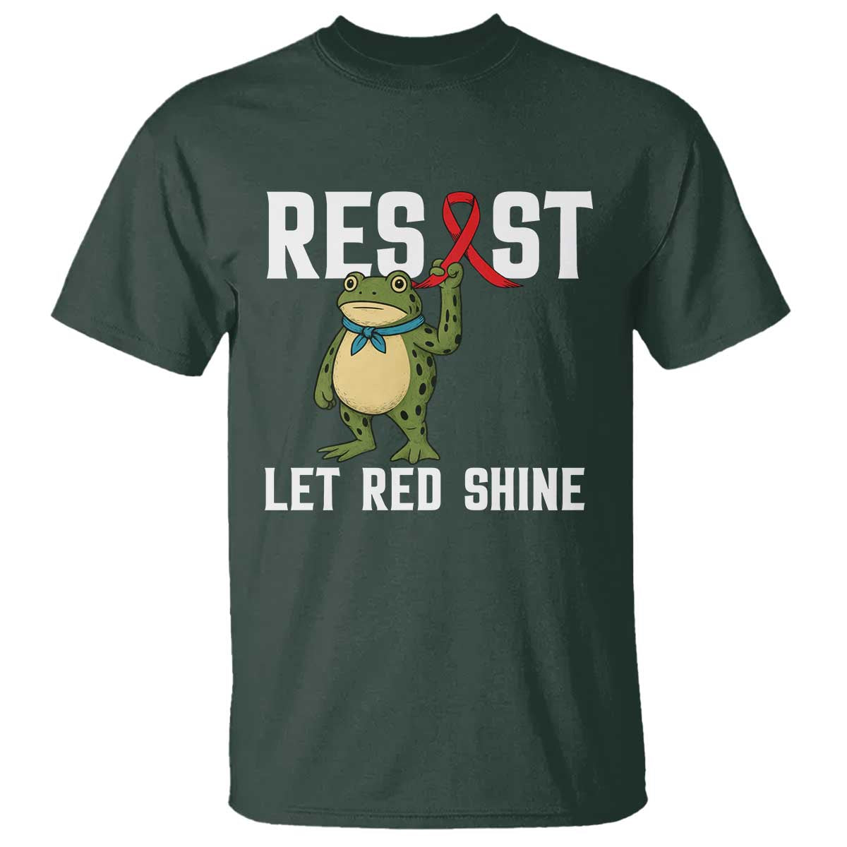 Frog AIDS Fighter Supporter T Shirt Funny Portland Activist Meme HIV Support Red Ribbon