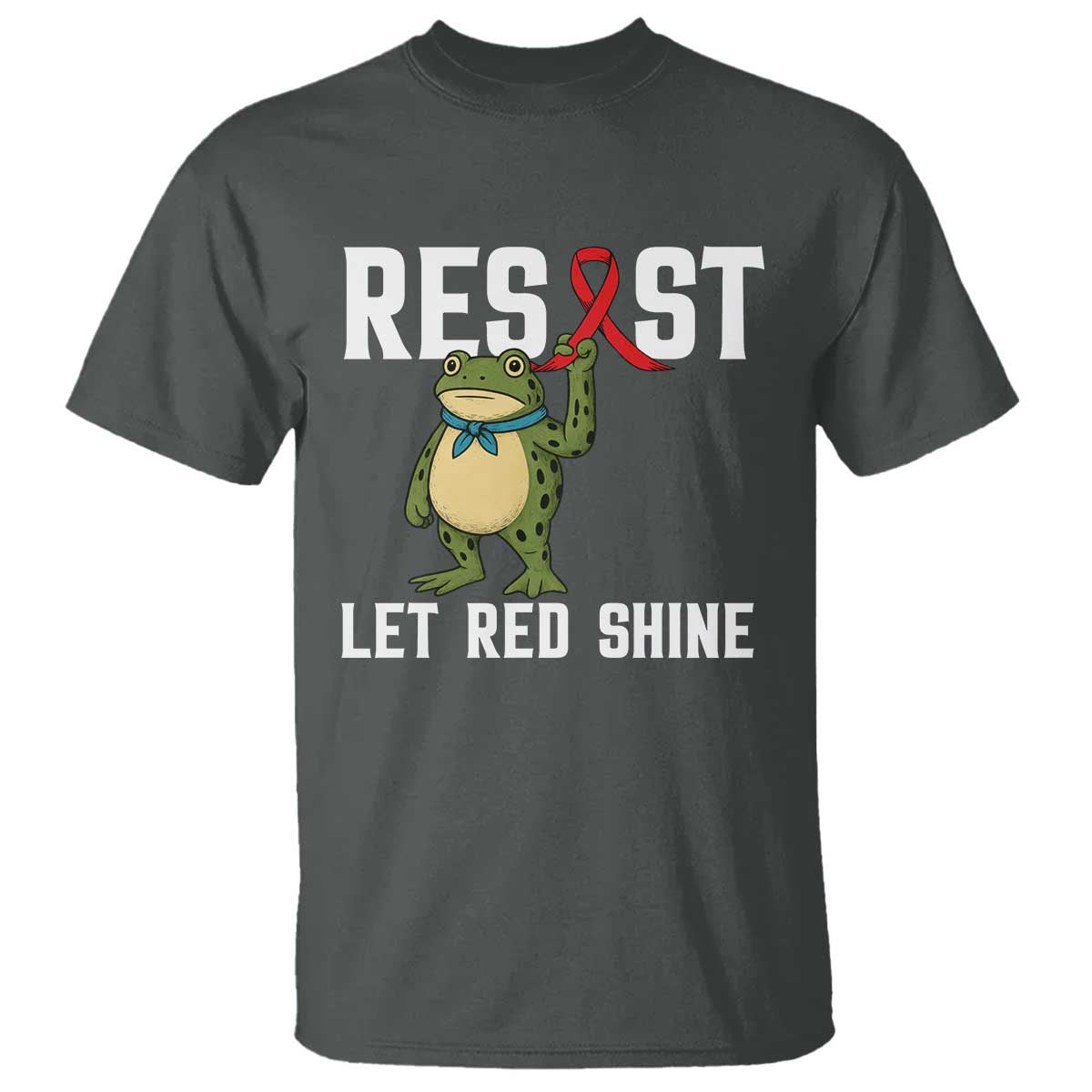 Frog AIDS Fighter Supporter T Shirt Funny Portland Activist Meme HIV Support Red Ribbon