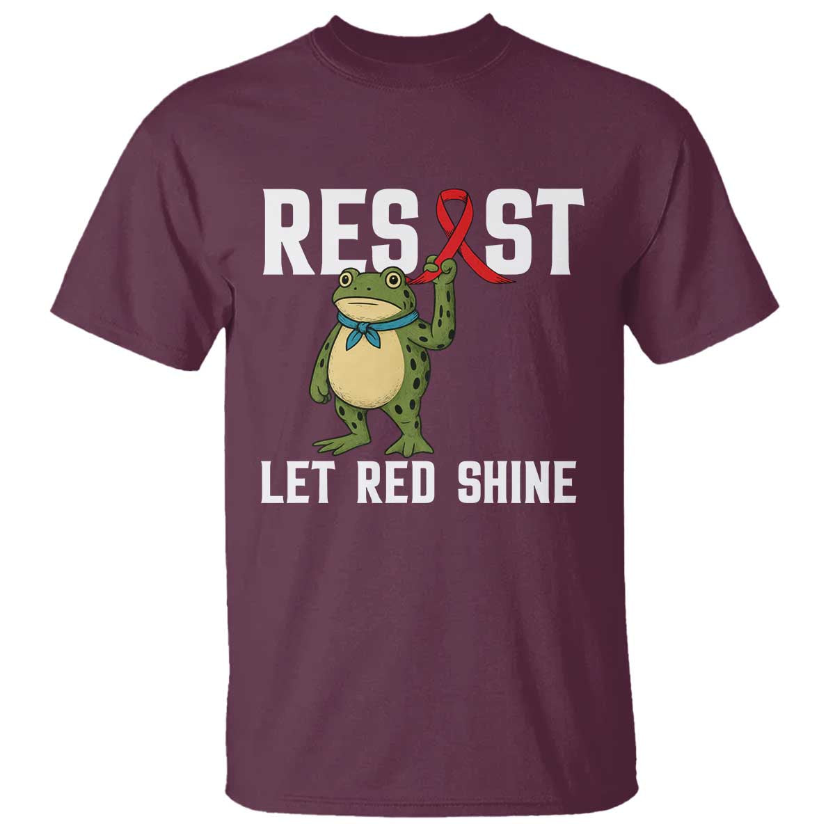 Frog AIDS Fighter Supporter T Shirt Funny Portland Activist Meme HIV Support Red Ribbon