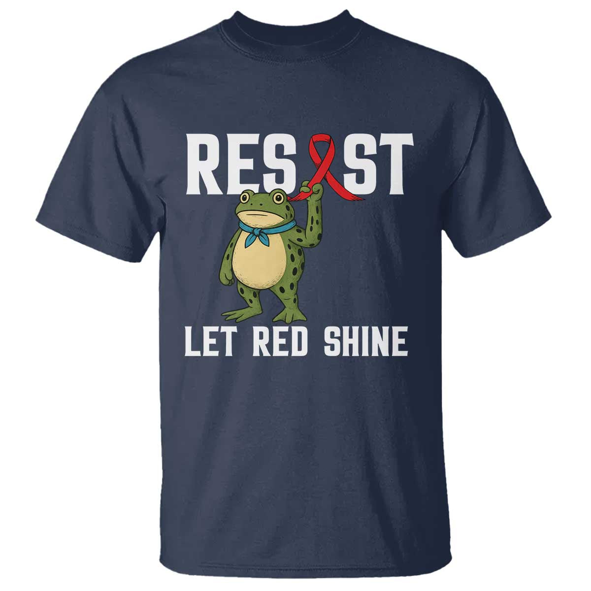 Frog AIDS Fighter Supporter T Shirt Funny Portland Activist Meme HIV Support Red Ribbon