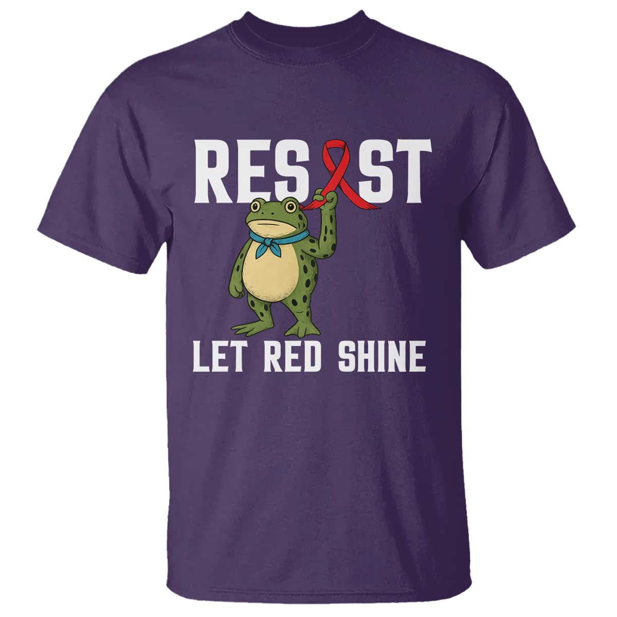 Frog AIDS Fighter Supporter T Shirt Funny Portland Activist Meme HIV Support Red Ribbon