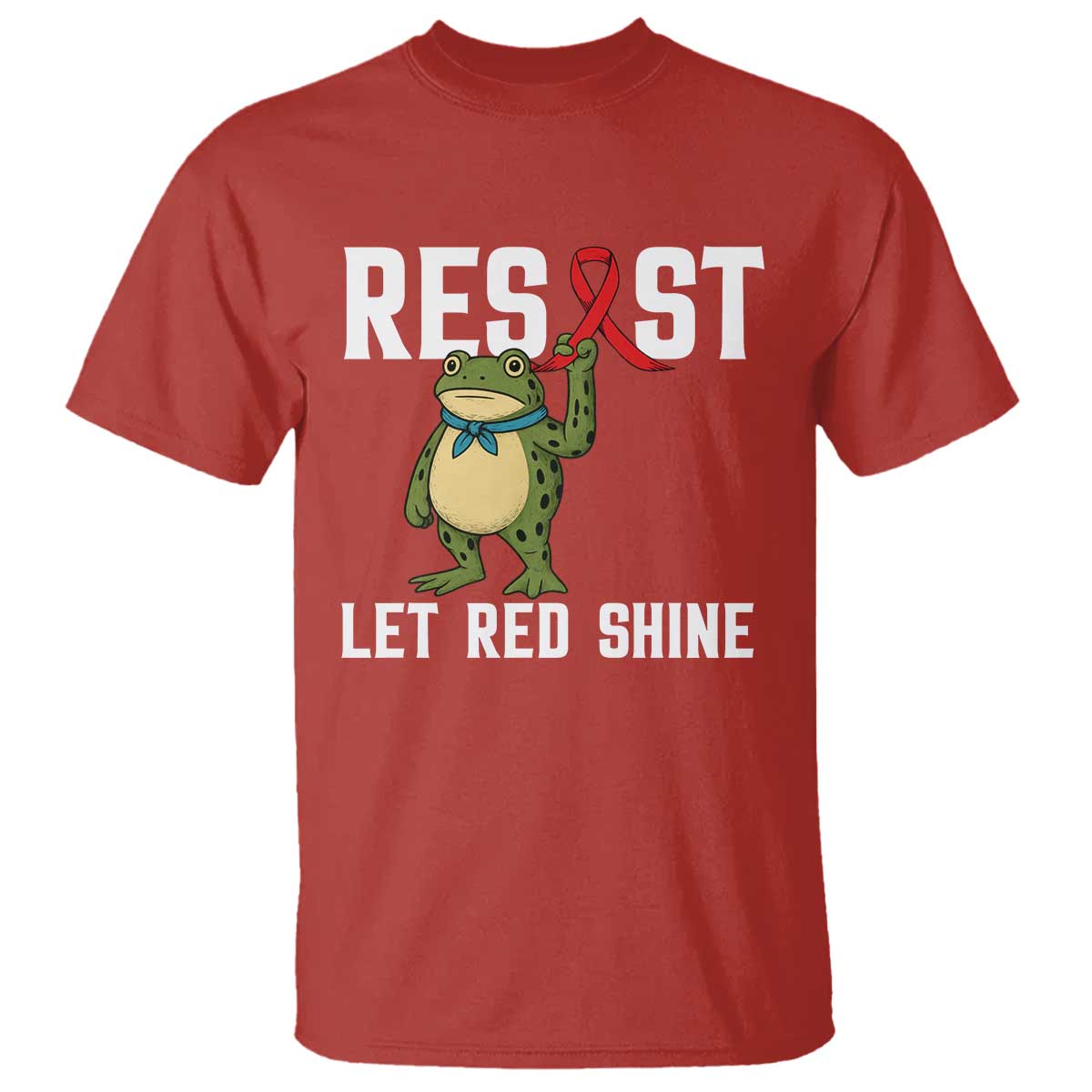 Resist Frog AIDS Support T Shirt Funny Portland Activist Meme HIV Red Ribbon