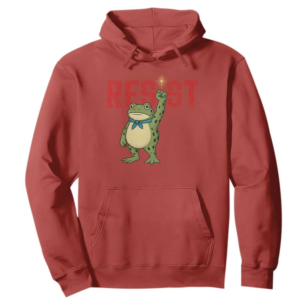 Resist Frog AIDS Support Hoodie Portland Activist Political Meme HIV Red Ribbon
