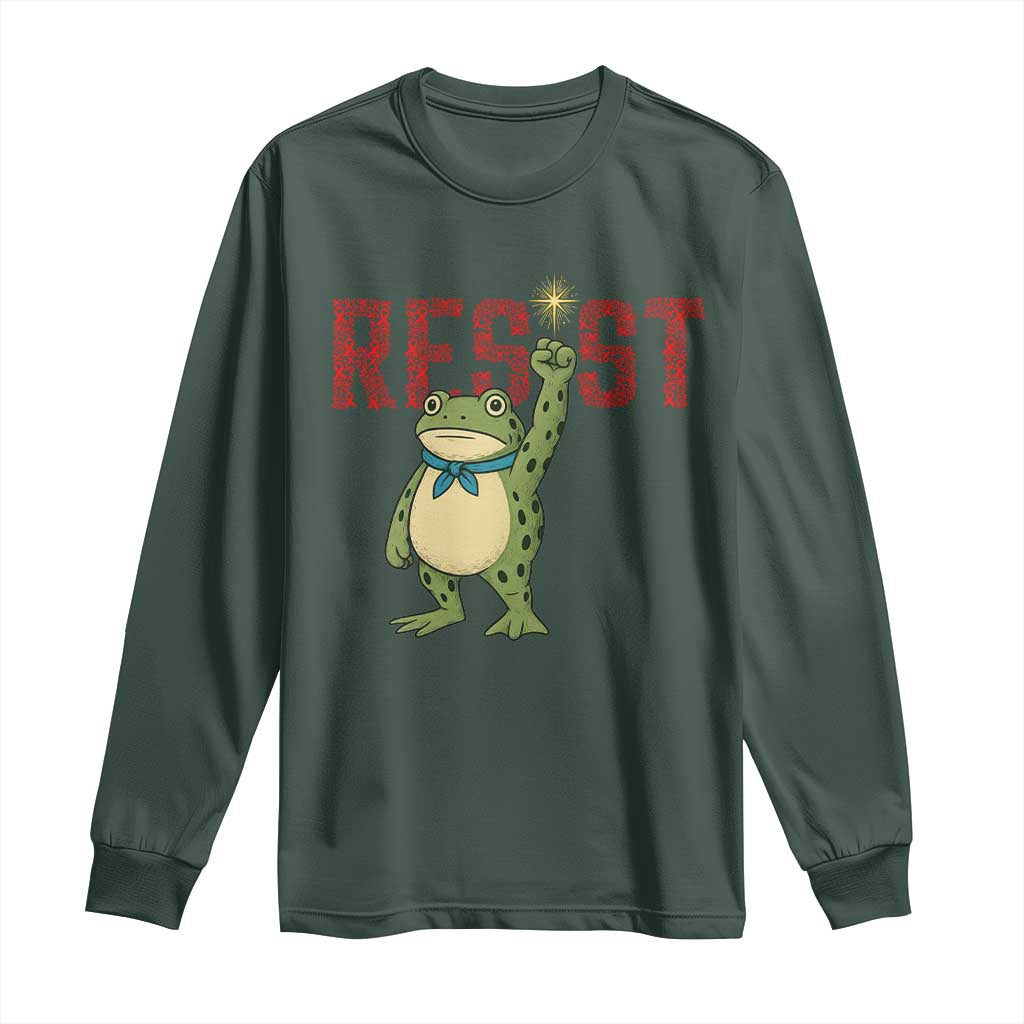 Frog AIDS Fighter Supporter Long Sleeve Shirt Portland Activist Political Meme HIV Support Red Ribbon