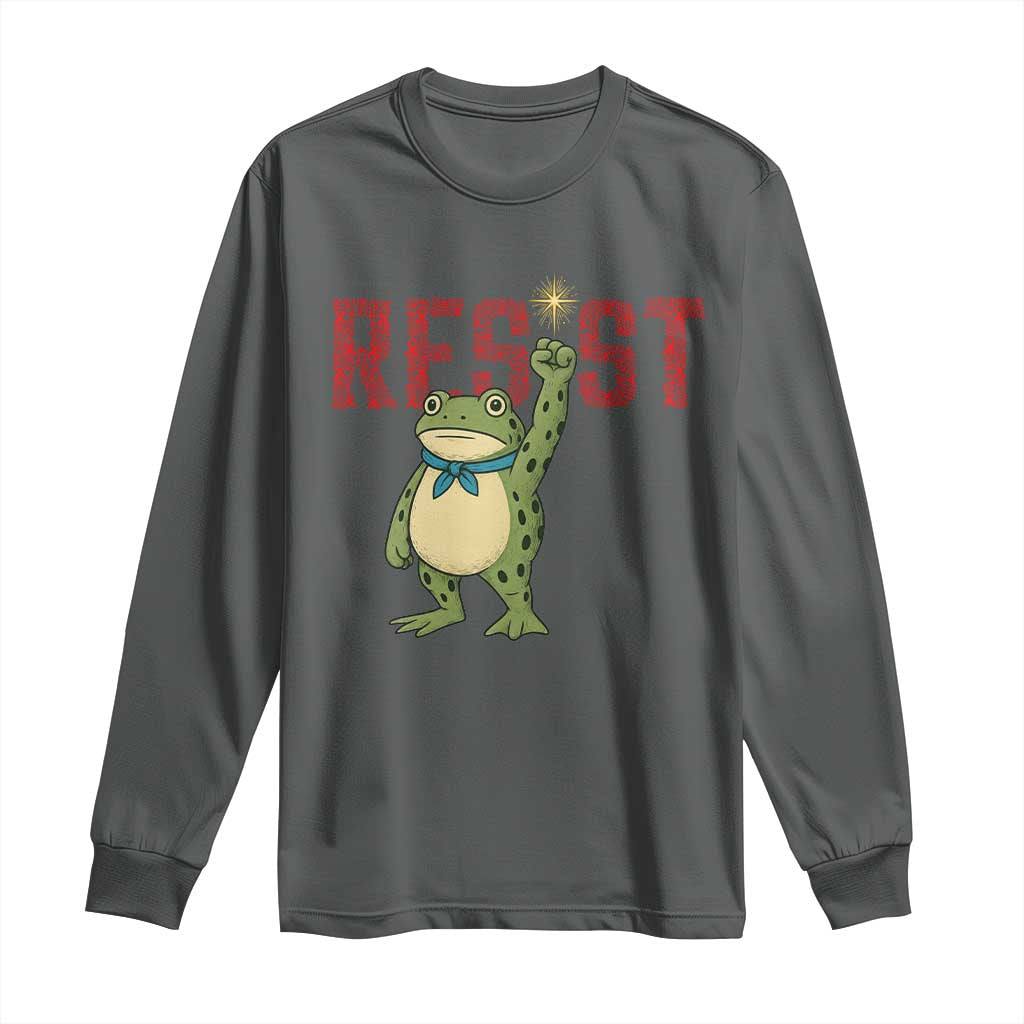 Frog AIDS Fighter Supporter Long Sleeve Shirt Portland Activist Political Meme HIV Support Red Ribbon