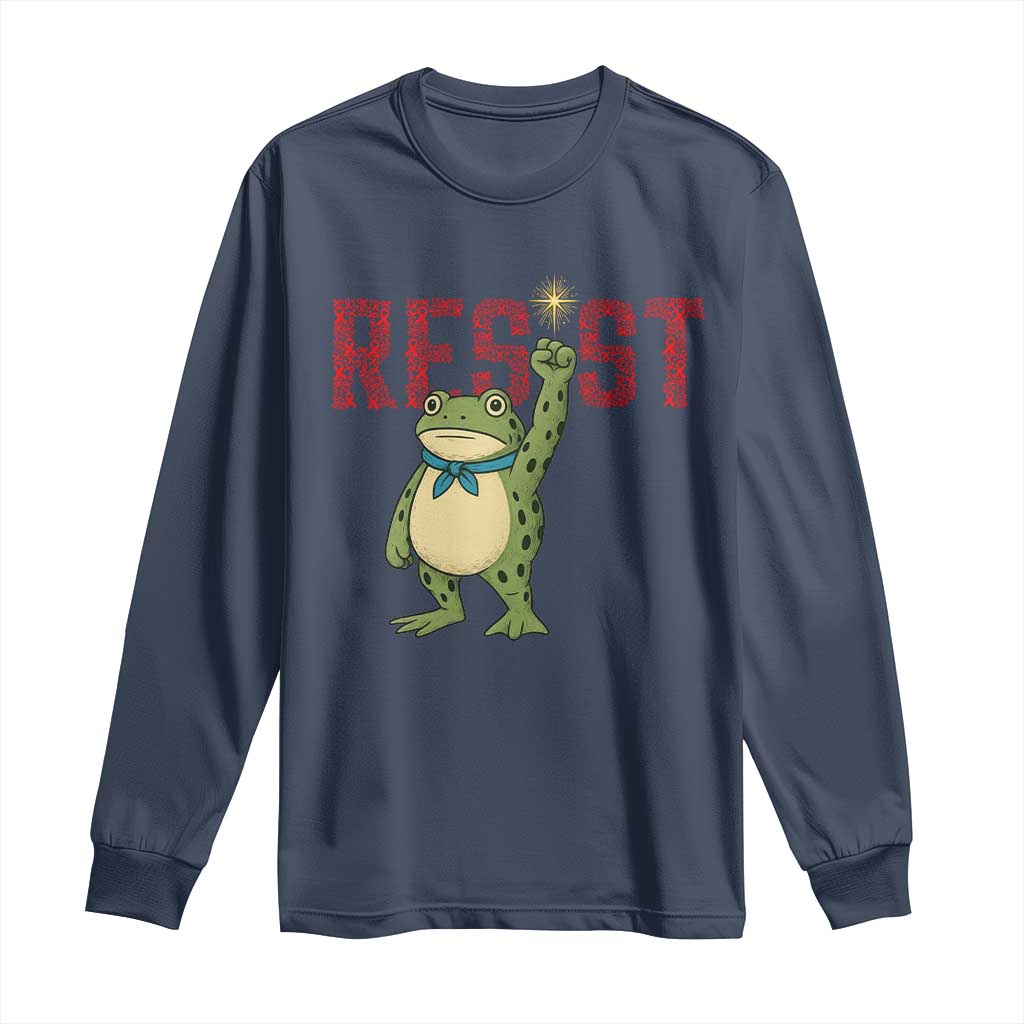Resist Frog AIDS Support Long Sleeve Shirt Portland Activist Political Meme HIV Red Ribbon