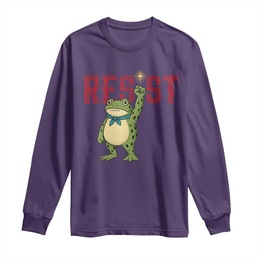 Frog AIDS Fighter Supporter Long Sleeve Shirt Portland Activist Political Meme HIV Support Red Ribbon