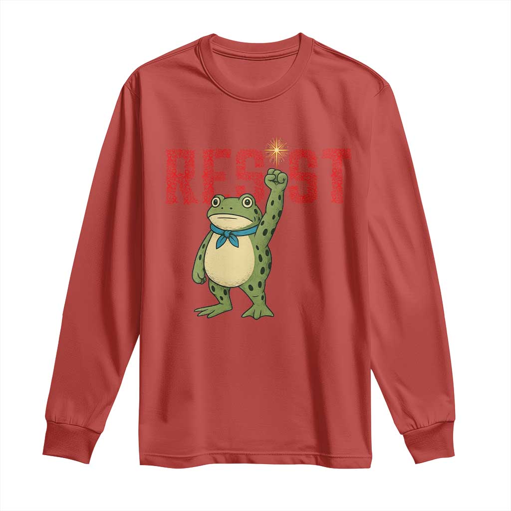 Resist Frog AIDS Support Long Sleeve Shirt Portland Activist Political Meme HIV Red Ribbon