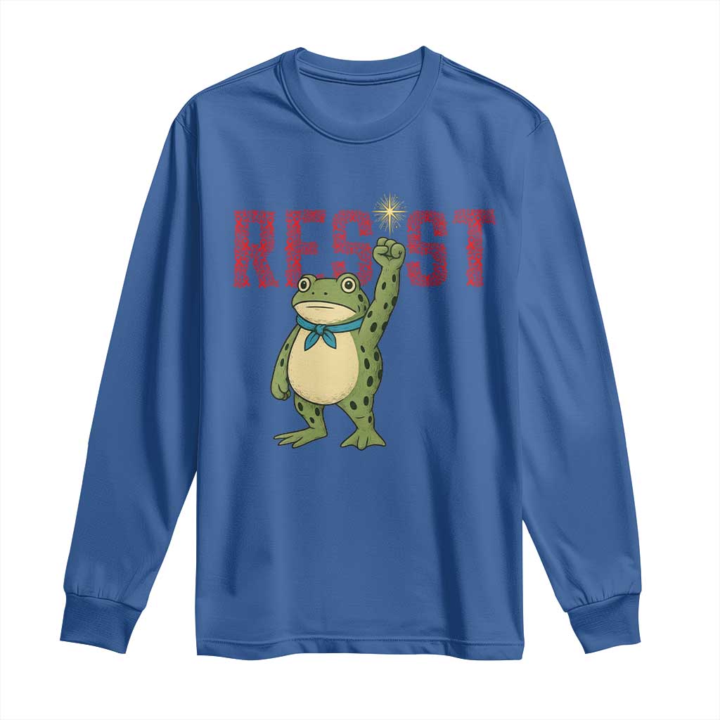 Frog AIDS Fighter Supporter Long Sleeve Shirt Portland Activist Political Meme HIV Support Red Ribbon