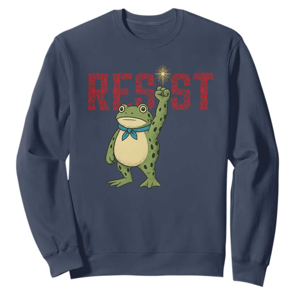 Frog AIDS Fighter Supporter Sweatshirt Portland Activist Political Meme HIV Support Red Ribbon