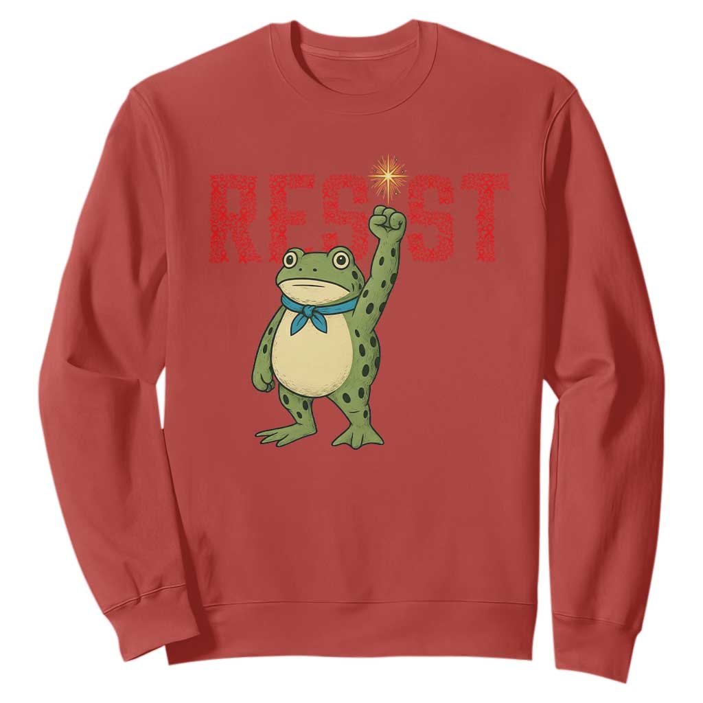 Resist Frog AIDS Support Sweatshirt Portland Activist Political Meme HIV Red Ribbon