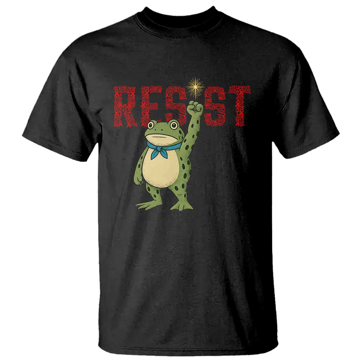 Frog AIDS Fighter Supporter T Shirt Portland Activist Political Meme HIV Support Red Ribbon