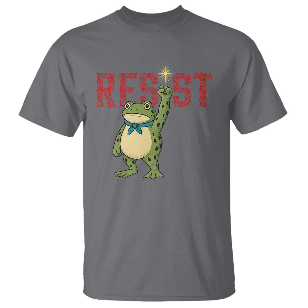 Frog AIDS Fighter Supporter T Shirt Portland Activist Political Meme HIV Support Red Ribbon