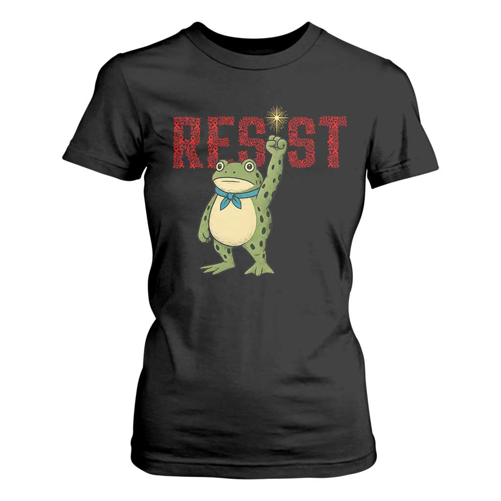 Frog AIDS Fighter Supporter T Shirt For Women Portland Activist Political Meme HIV Support Red Ribbon