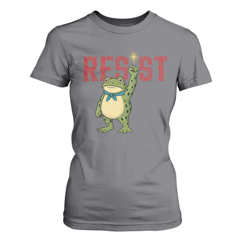 Frog AIDS Fighter Supporter T Shirt For Women Portland Activist Political Meme HIV Support Red Ribbon