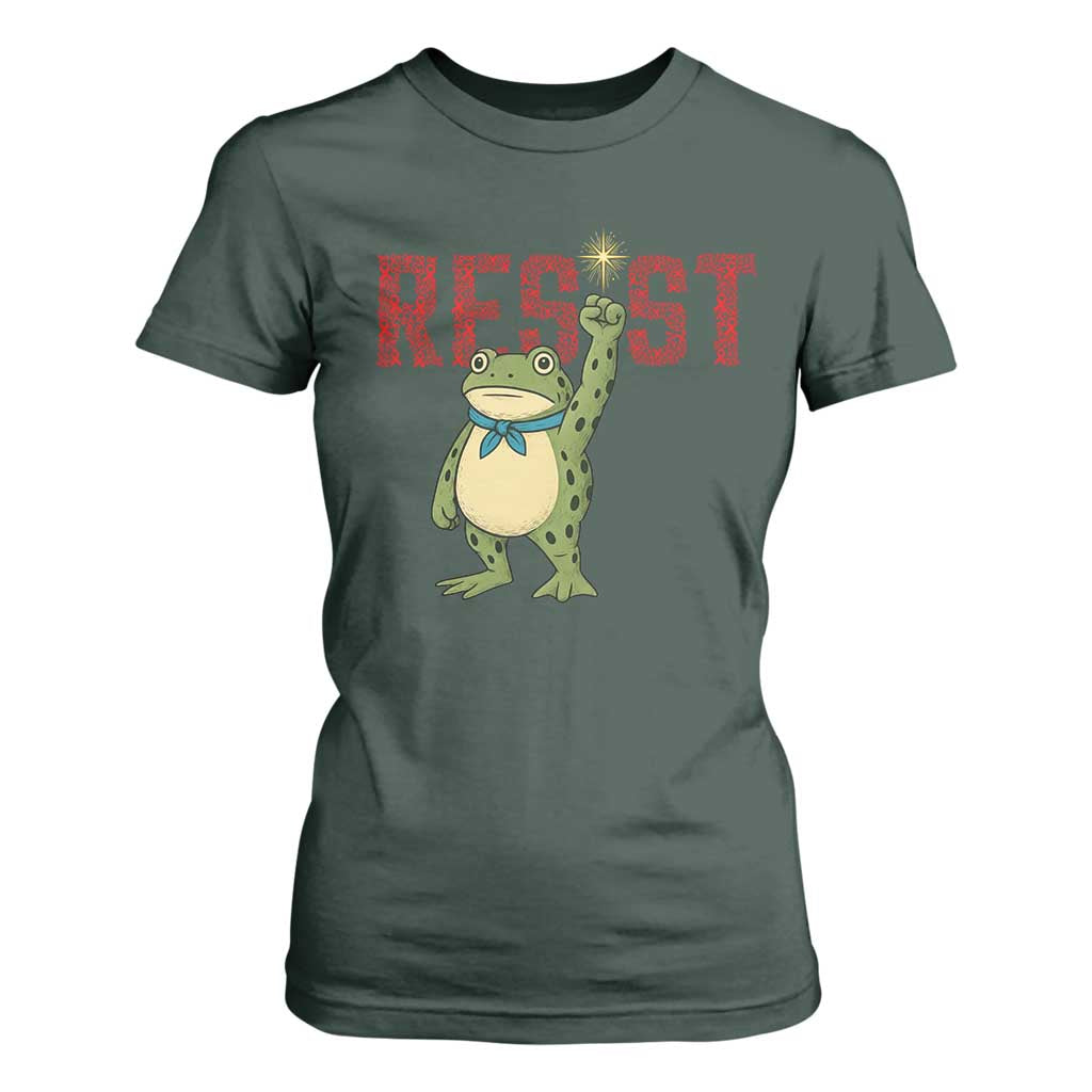 Frog AIDS Fighter Supporter T Shirt For Women Portland Activist Political Meme HIV Support Red Ribbon