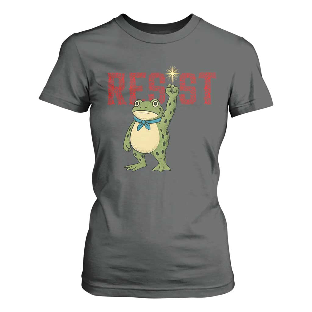 Frog AIDS Fighter Supporter T Shirt For Women Portland Activist Political Meme HIV Support Red Ribbon