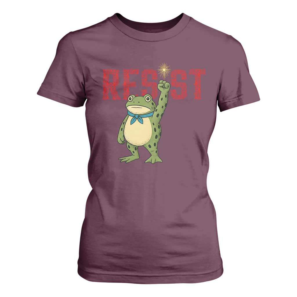 Frog AIDS Fighter Supporter T Shirt For Women Portland Activist Political Meme HIV Support Red Ribbon